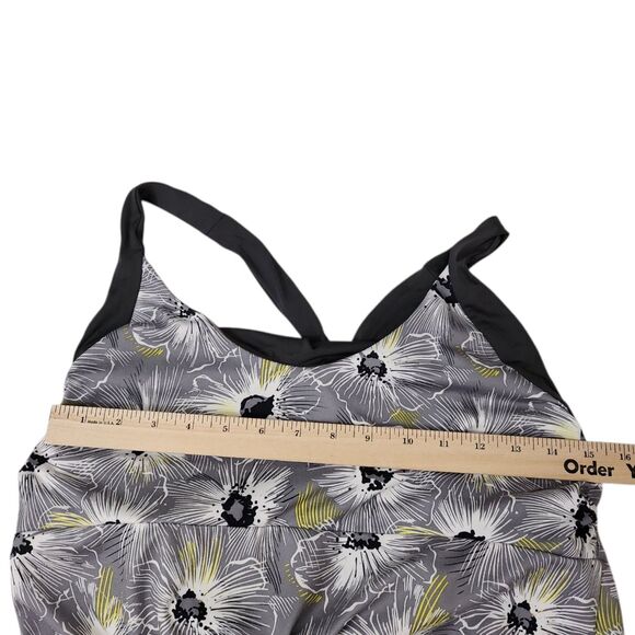 Patagonia Dress XL Gray Floral Morning Glory Jersey Knit Cross Back Shelf Bra - Picture 8 of 9